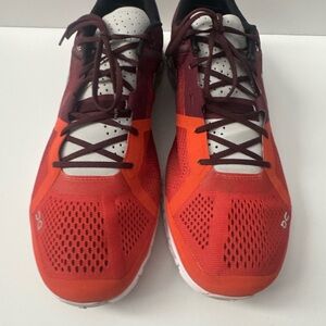 On Cloudflow 2.0 Flare Dawn Red White Running Shoes Men's Size 11